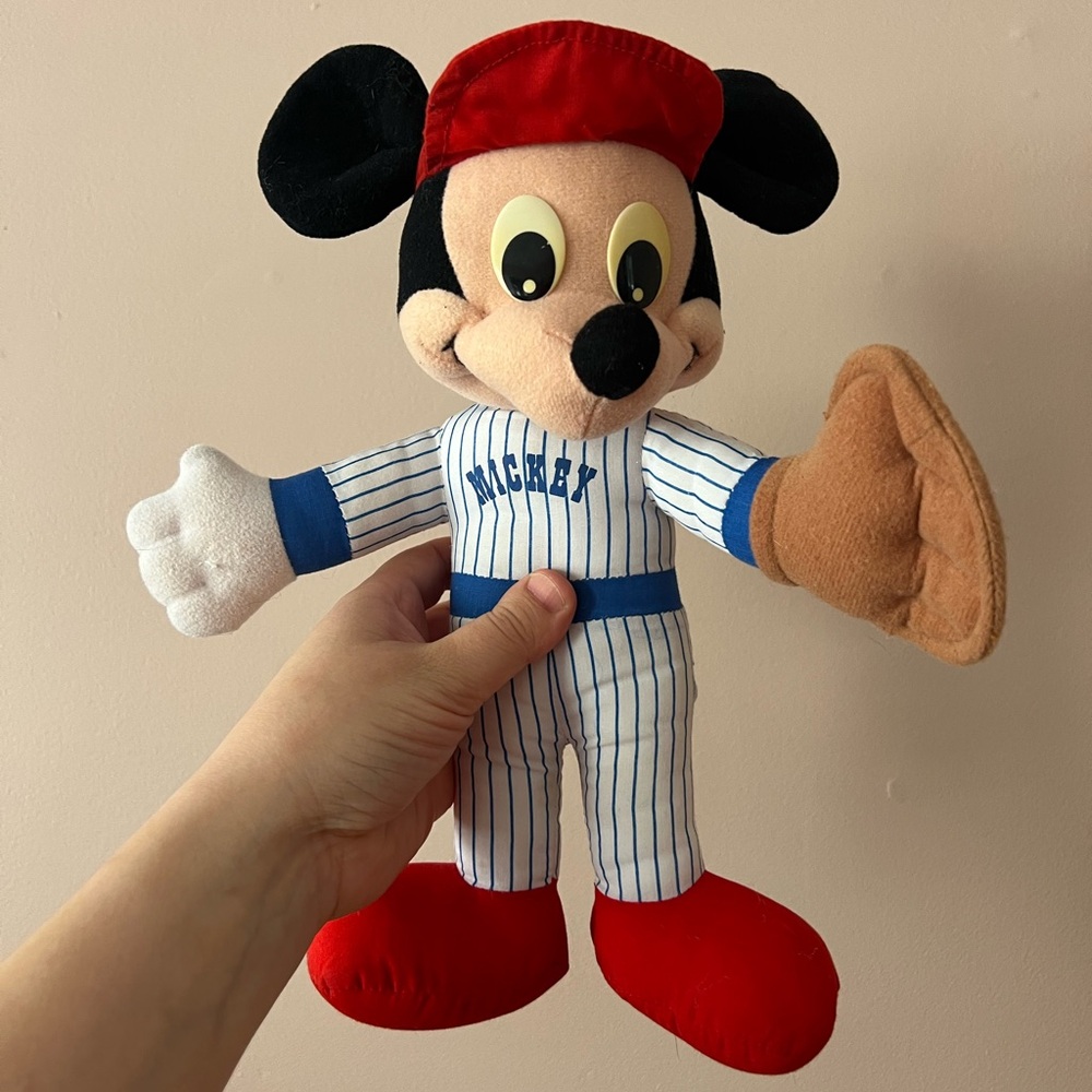 Vintage Disney Mickey Mouse Baseball Plush - Disney Sports Doll